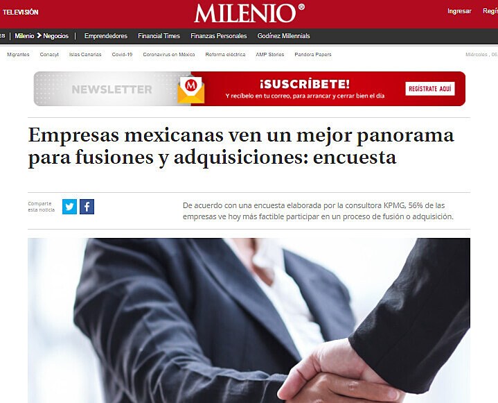 Empresas mexicanas ven un mejor panorama para fusiones y adquisiciones: encuesta